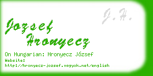 jozsef hronyecz business card