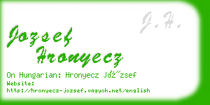 jozsef hronyecz business card